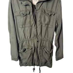 y2k green Abercrombie & Fitch zip-up hooded jacket chore fisherman vintage